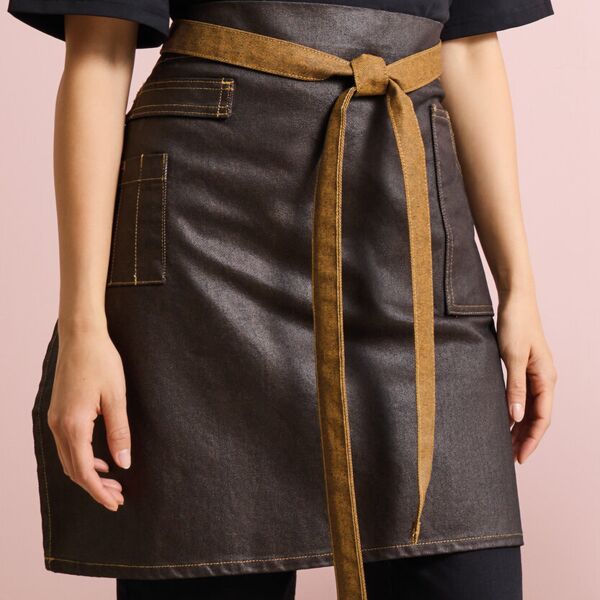 Division waxed-look denim waist apron Thumbnail