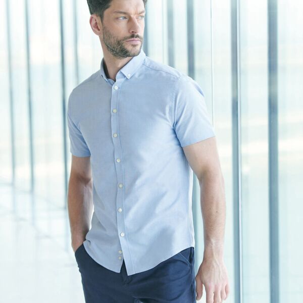 Modern short sleeve Oxford shirt. Thumbnail