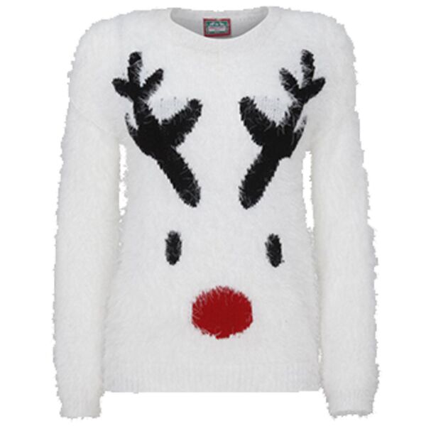 Soft Yarn Reindeer Womens Christmas Jumper - Elite Custom Clothing Thumbnail