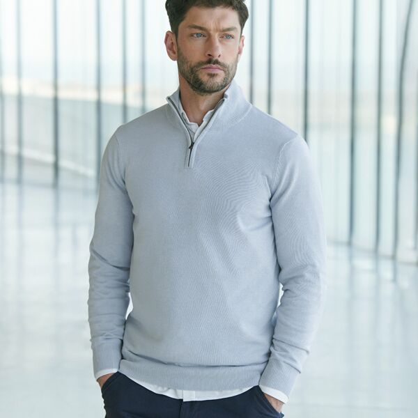 HENBURY Zip Neck Sweater. Thumbnail